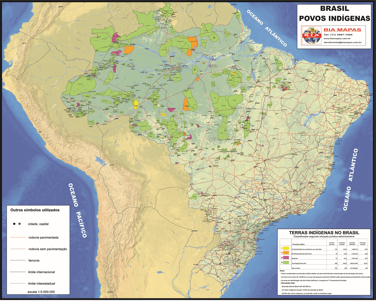 Brasil Povos Ind Genas Bia Mapas