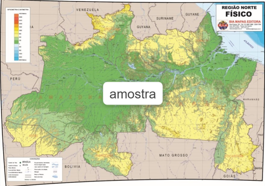 Mapa Região Norte Físico