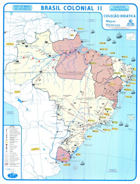  Mapa histórico: Brasil, Mappa geral dos Estados Unidos do  Brazil, 1891, Arte de pared vintage: 38in x 44in : Hogar y Cocina