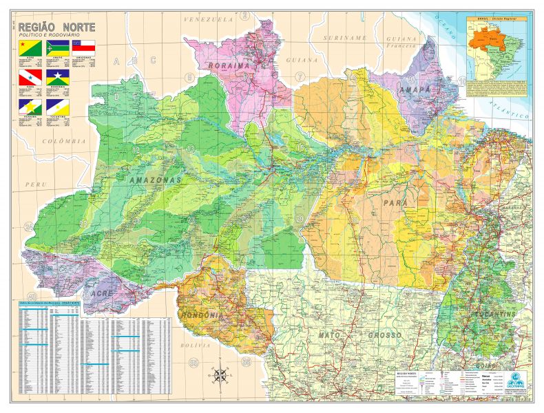 Região Norte Político E Rodoviário • Bia Mapas 9465