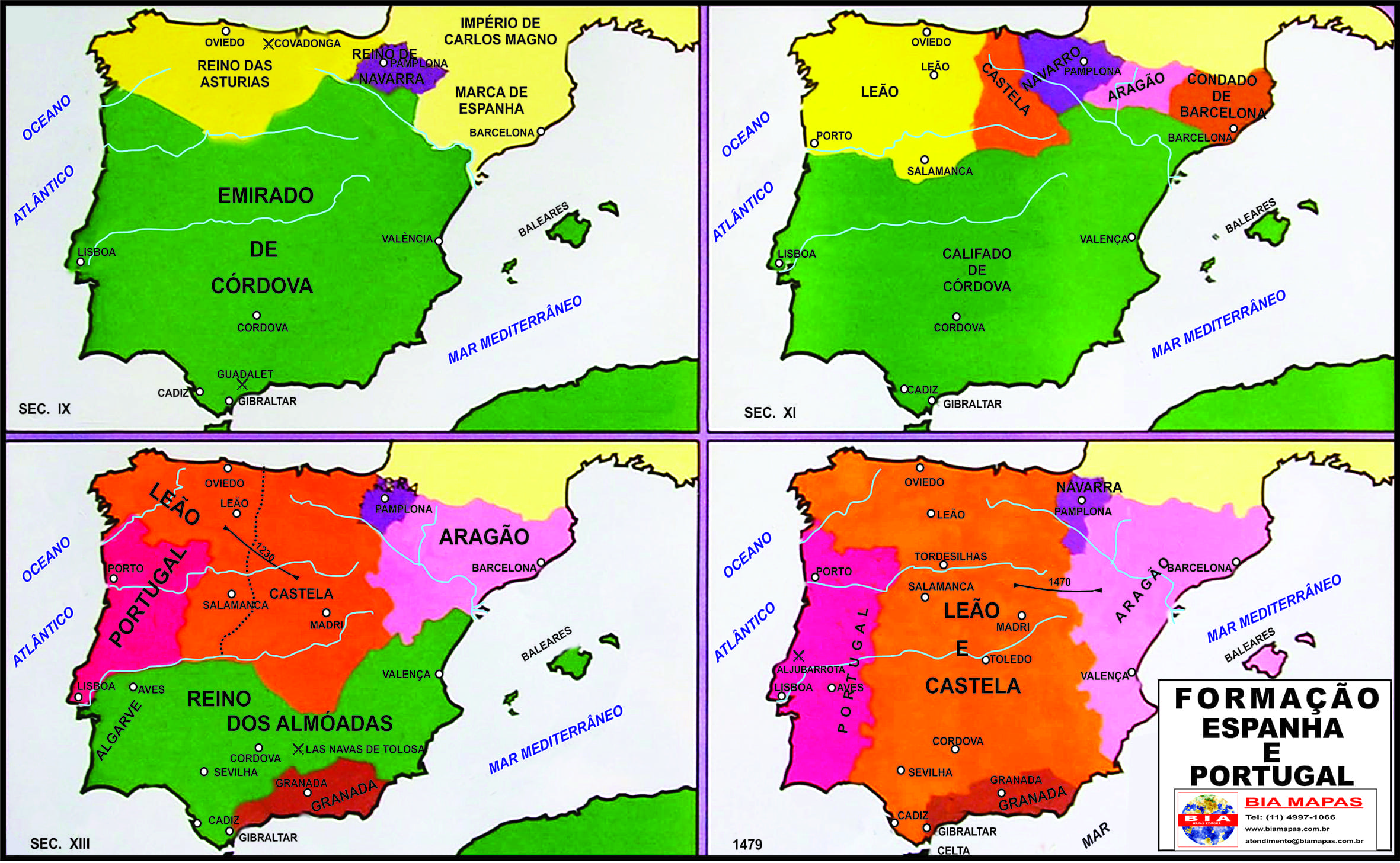 Mapa de espanha e portugal