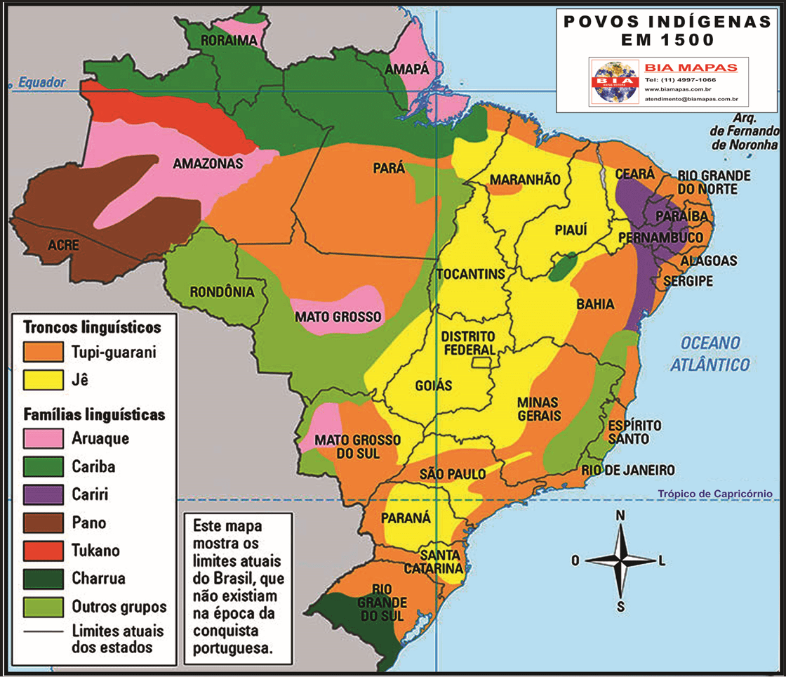 Brasil Povos Indígenas Em 1500 • Bia Mapas 9961