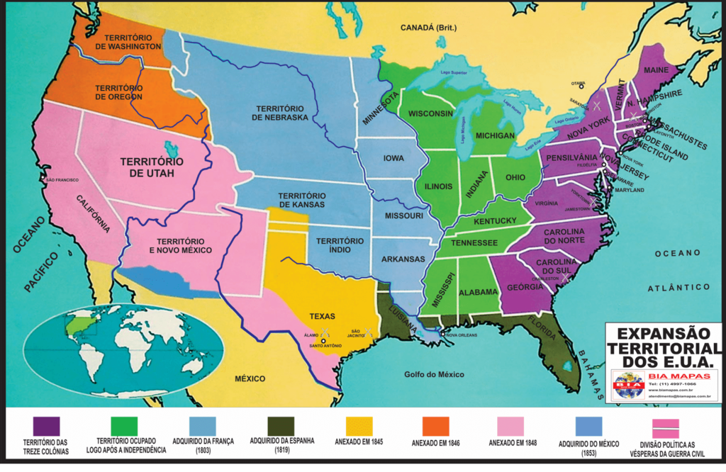Expansão Territorial Dos Eua • Bia Mapas 