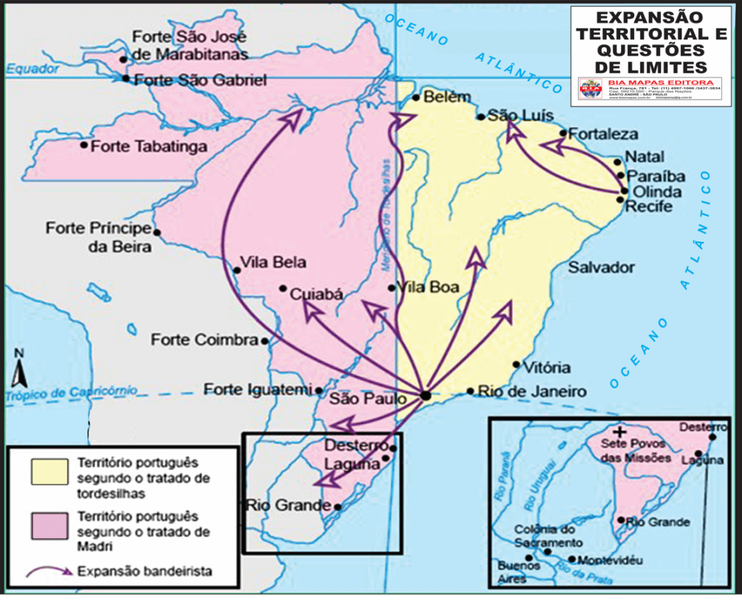 Brasil Expansão Territorial E Questões De Limites • Bia Mapas 