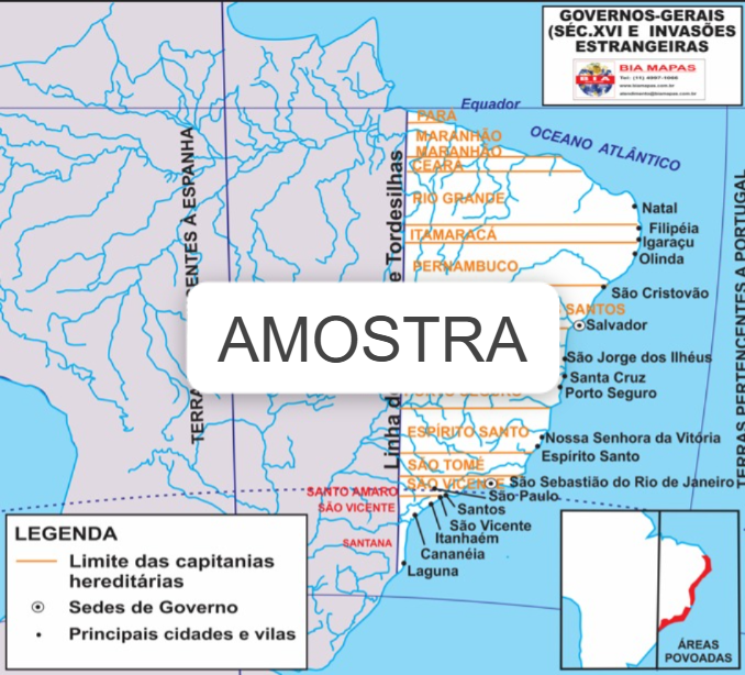 Mapa Governos Gerais e Invasões Estrageiras