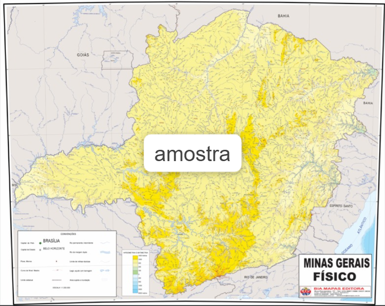 Mapa Minas Gerais Físico