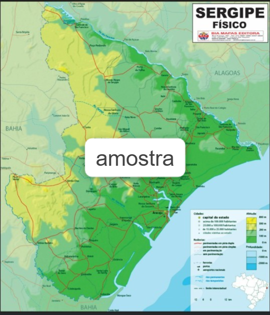 Mapa Sergipe Físico