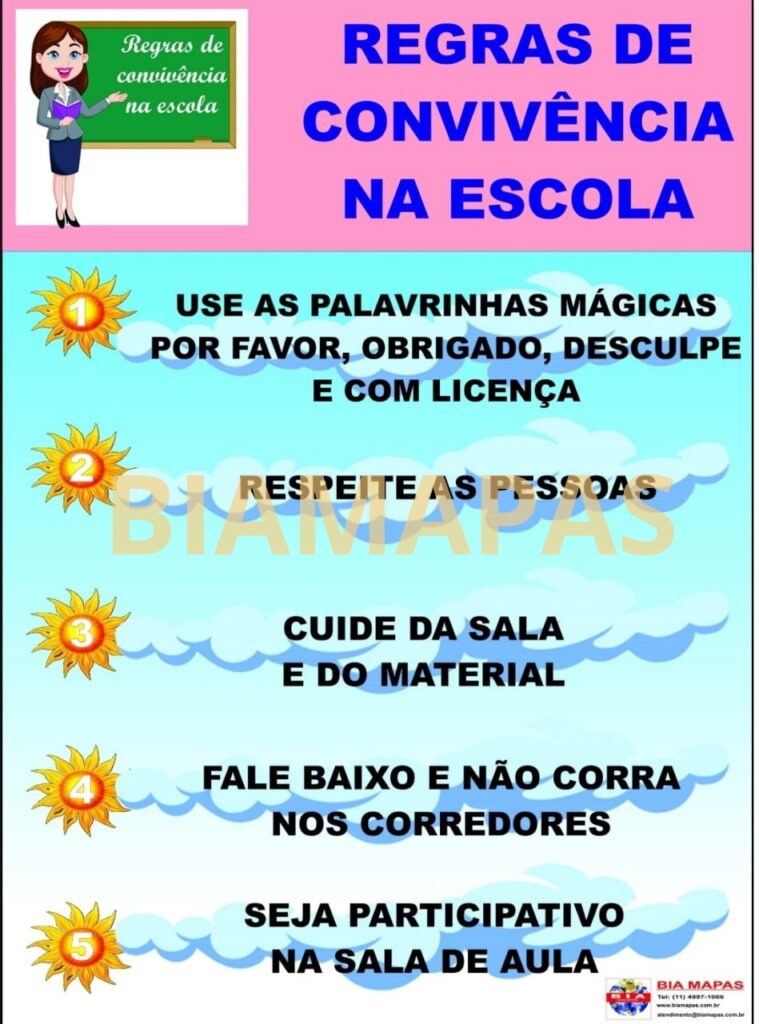 Mural Regras de Convivência na Escola • Bia Mapas